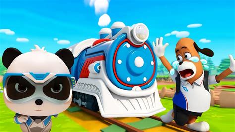 super rescue team   railroad super panda cartoon super train