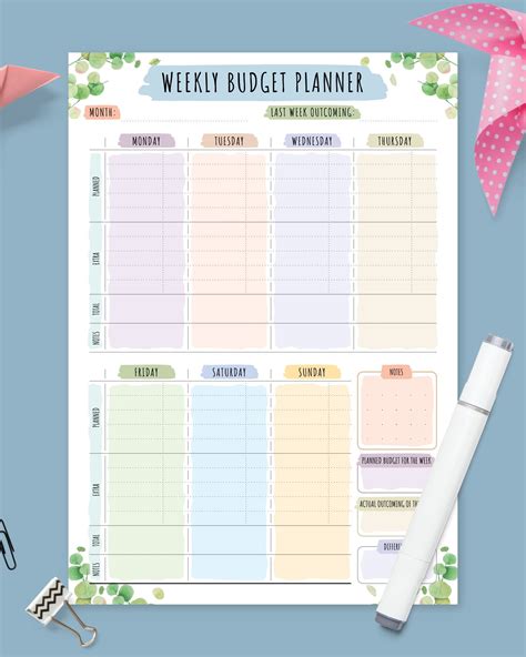 weekly budget sheet   budgeting weekly budget planner budget