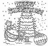 Christmas Drawing Fun Merry Scene Tree Coloring Xmas Pages Sketch Simple Kids Easy Printable Color Stuff Young Funny People Pencil sketch template
