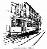 Lisbon Tram Tramway sketch template