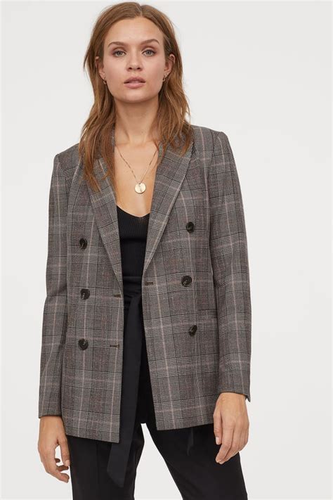 hm double breasted jacket  work clothes  women   popsugar fashion photo