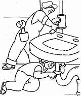 Plumber Coloring Pages Coloring4free Helpers Community Related Posts sketch template