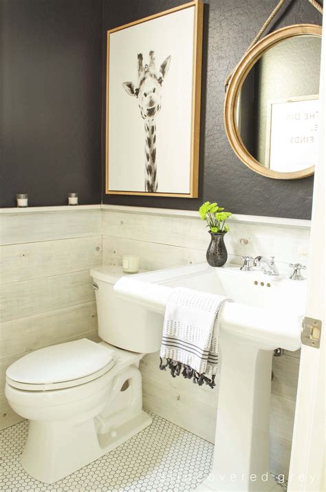 design choices for a small bathroom slipcovered grey