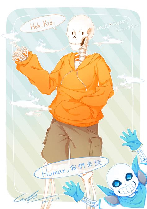 underswap papyrus and sans by lf2753 on deviantart