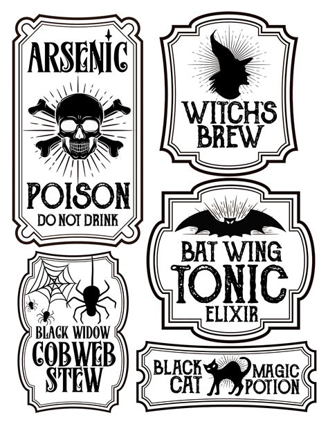 printable potion labels  printable