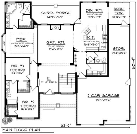 ranch style house plan  beds  baths  sqft plan   dreamhomesourcecom