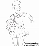 Anime Base School Pasta Escolha Unpainted Desenho Uniform Ru sketch template