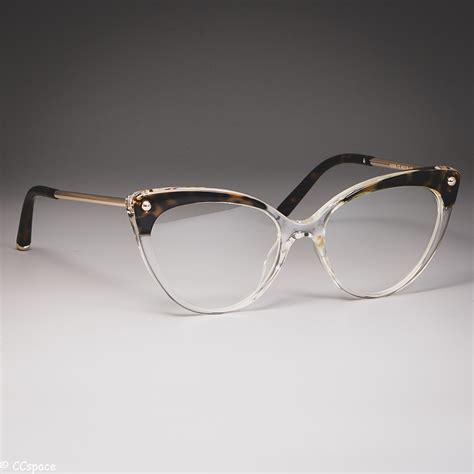 45651 cat eye glasses frames plastic titanium women trending rivet