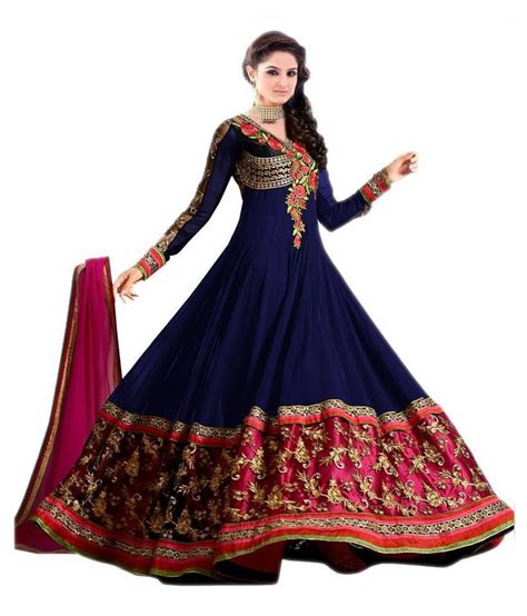 md fashion navy georgette dress material buy md fashion navy georgette dress material