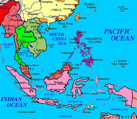 Blank Map Of Southeast Asia And Islands Under It Stream