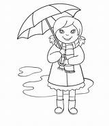 Umbrella Coloring Girl Pages Holding Kids Winter Drawing Print Printable Umbrellas Template Choose Board Sheets sketch template