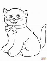 Cartoon Coloring Kitten Pages sketch template