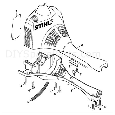 stihl fs  brushcutter fsc  parts diagram engine housing bike handle