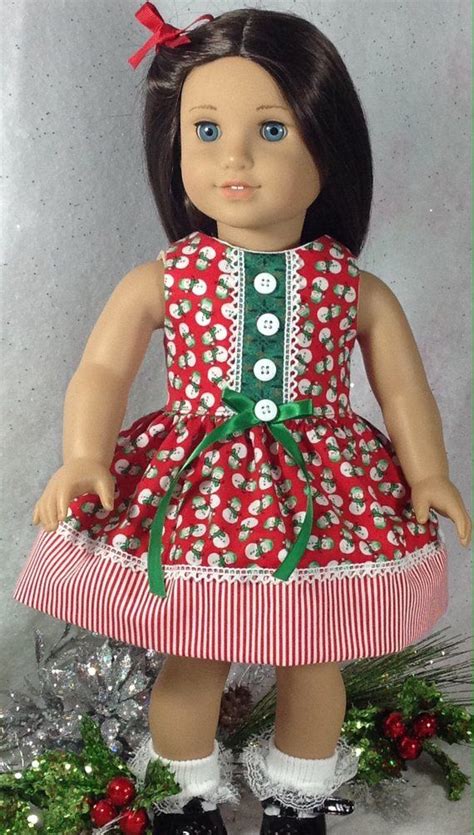 18 Inch Doll Clothes Dress Christmas American Made Girl T Fits 18