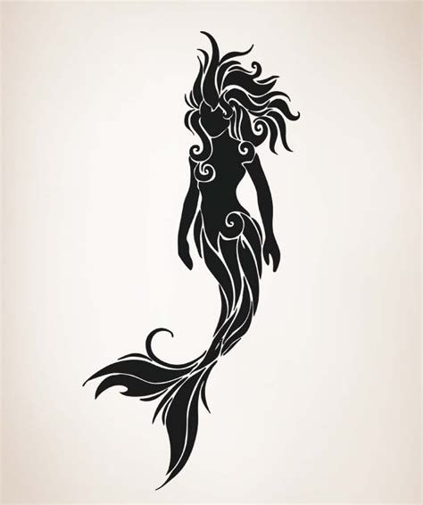 Mermaid Silhouette Swimming Mermaid Silhouette Os Aa1686 Tribal