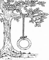 Swing Tree Drawing Tire Getdrawings sketch template