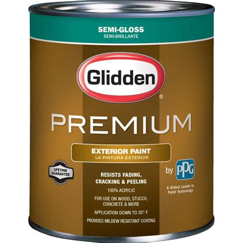 glidden premium  qt semi gloss water based acrylic exterior paint