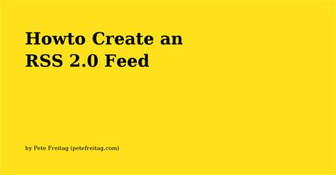 howto create  rss  feed