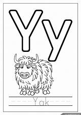 Coloring Alphabet Pages Yak Letter Letters Englishforkidz Buy sketch template