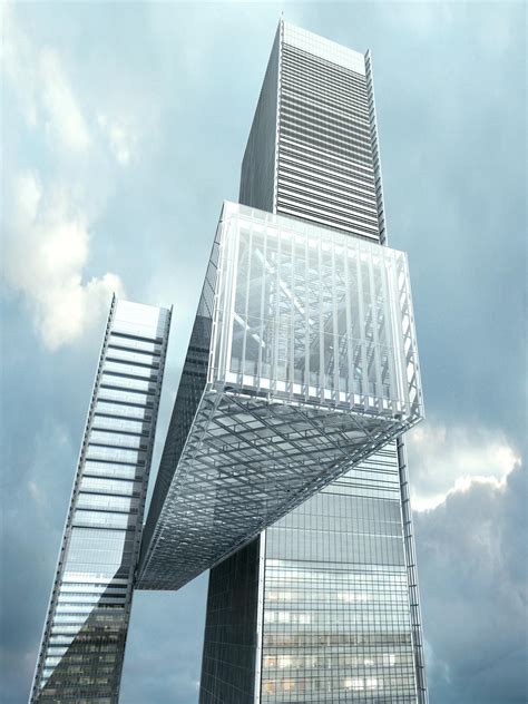 worlds largest cantilever  link dramatic dubai towers architecture  design news