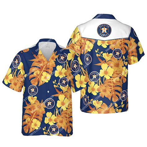 floral houston astros mlb summer vacation hawaiian shirt