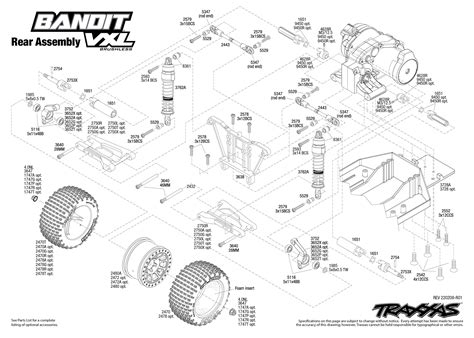 bandit vxl   rear assembly exploded view traxxas