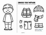 Winter Clothes Dress Preschool Boy Girl Activities Cut Color Paste Kids Boys Worksheets Teachers Teacher Printable Templates Kidsparkz Doll Paper sketch template