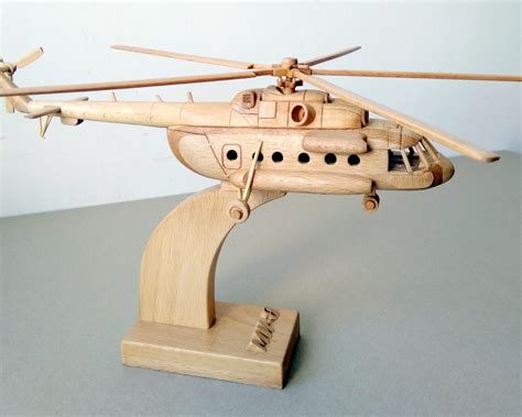 wooden helicopter toy   unique gift  aviation etsy