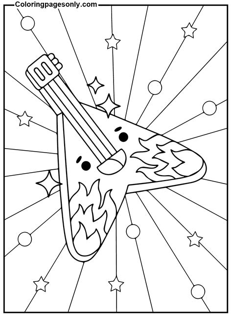 cute guitar coloring page  printable coloring pages