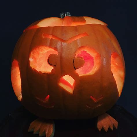 carve  simple owl design   halloween pumpkin myfamiliespumpkin