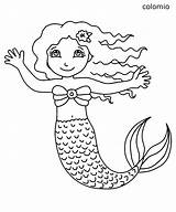 Meerjungfrau Mermaid Zum Malvorlage Winkende Ausmalbild Einhorn Colomio Kostenlose Herzen Happycolorz sketch template
