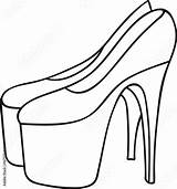 Coloring Louboutin sketch template