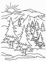 Mewarnai Gunung sketch template