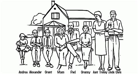family picture coloring page coloring home