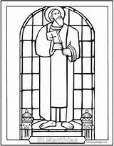 Coloring Apostles Stained Glass Pages Creed Matthias Saint St Apostle Catholic Saints Window Judas Prayer Church Windows First Saintanneshelper Replacement sketch template