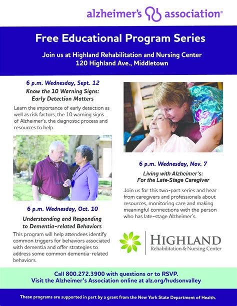 Alzheimer S Association Free Education Program Series Highland