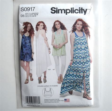 tank dress tunic misses 4 6 8 10 12 simplicity sewing pattern s0917