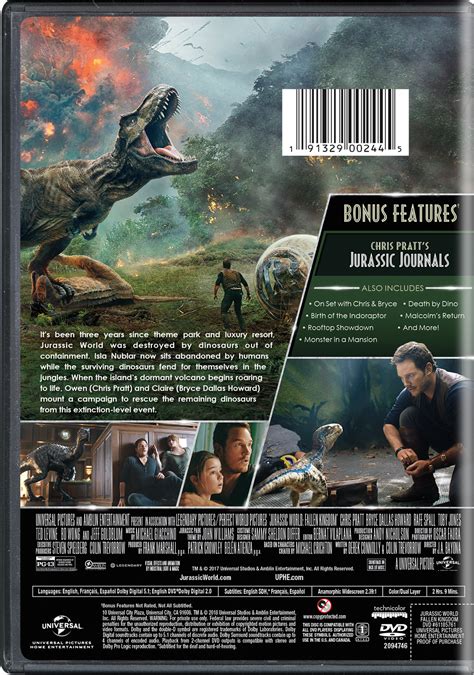 Jurassic World Fallen Kingdom Movie Page Dvd Blu Ray