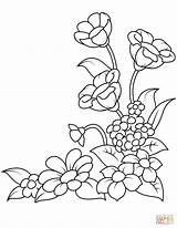 Coloring Spring Flowers Pages Printable Supercoloring Drawing sketch template