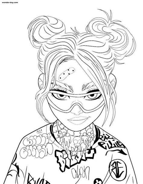 coloring pages billie eilish   print   tumblr coloring pages coloring book