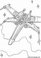 Wars Star Coloring Pages Wing Printable Fighter Ship Kids Print Coloring4free Color War Sheet Book Sheets Fun Drawing Colouring Will sketch template