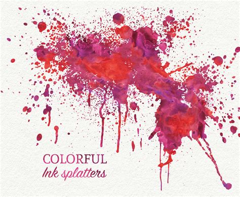 colorful ink splatters vector art graphics freevectorcom
