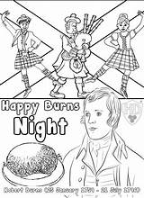 Burns Colour Highland sketch template