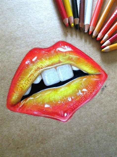 Artistic Lips Tumblr Color Pencil Drawing Color Pencil Art Pencil