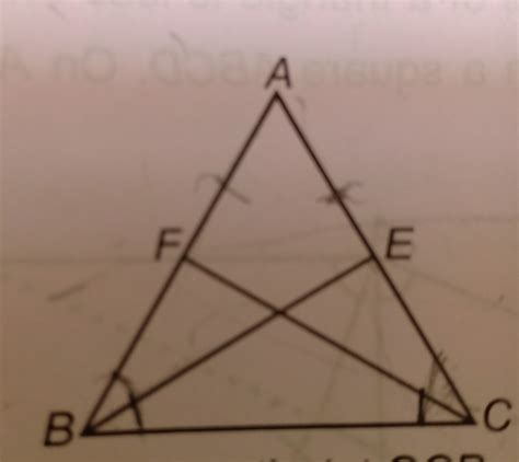 In The Given Figure Ab Ac If Be Cf Are The Bisectors