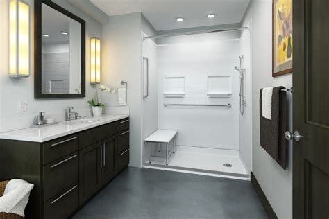 Industrial Bathroom Walk In Shower Accessible Shower Roll
