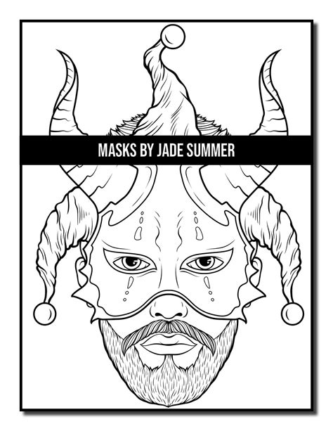 masks coloring book jade summer