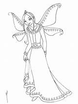 Coloring Pages Fairy Fairies Godmother Flower Print Adults Sitting sketch template