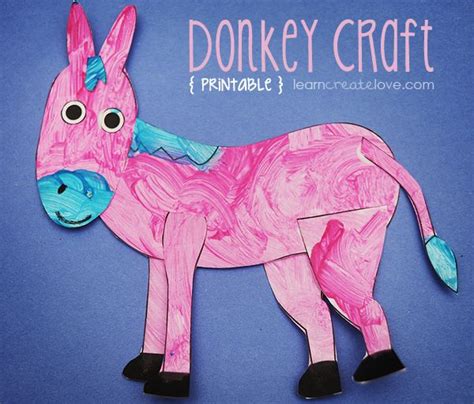 printable donkey craft learncreatelovecom crafts pinterest crafts  donkeys