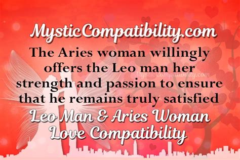 leo man aries woman compatibility mystic compatibility